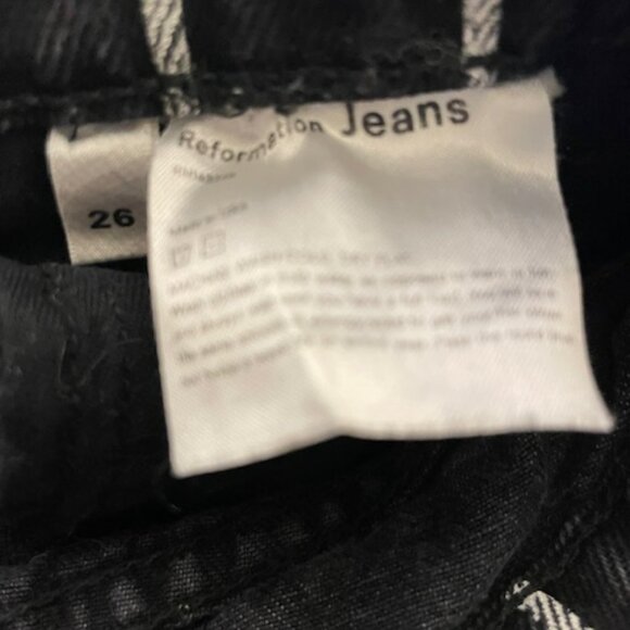 Reformation Roper Smart Ass Jeans High Rise Crop Sulu Pinstripe Size 26 - Picture 5 of 7